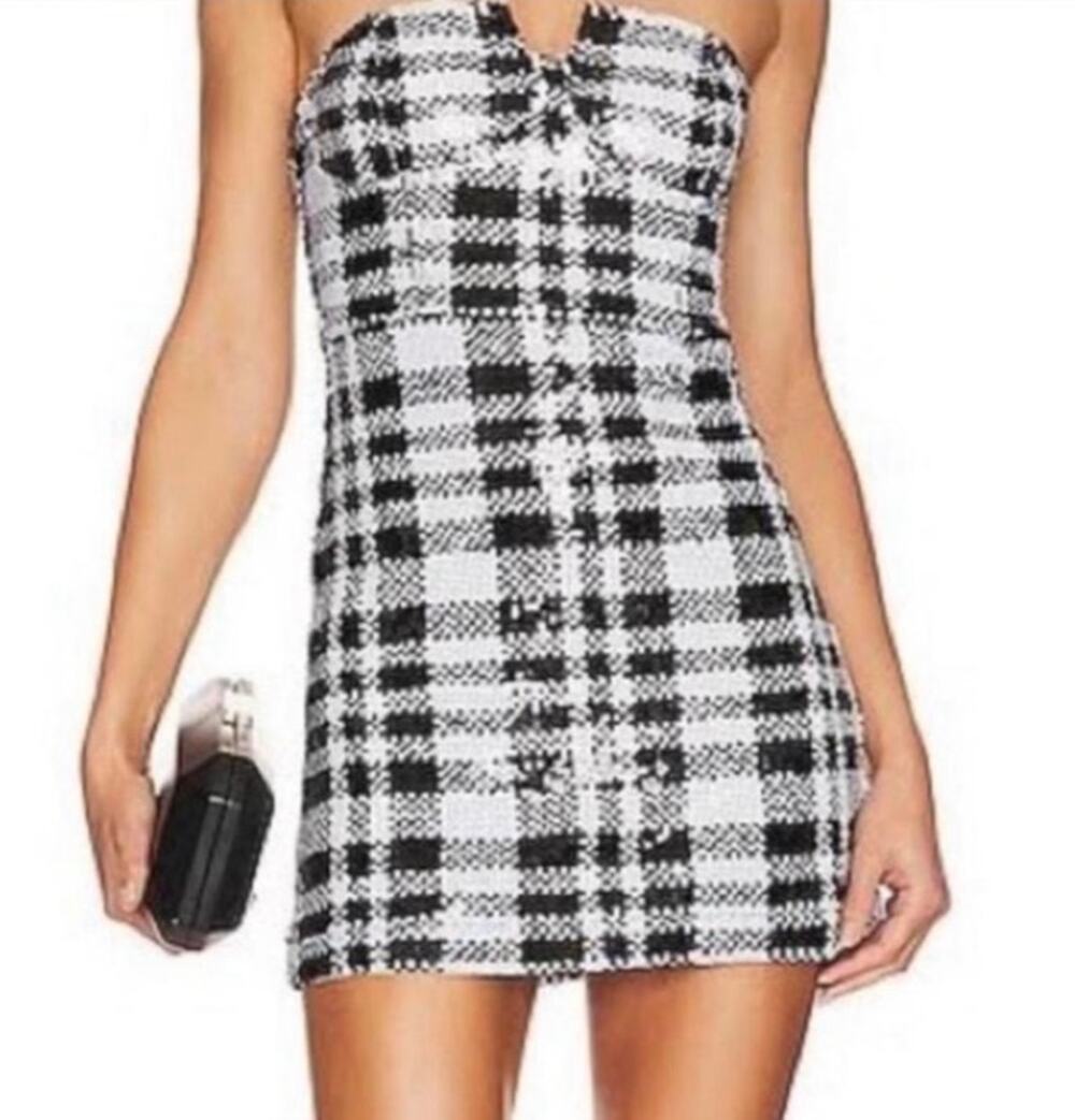 Steve Madden Reta Sequin Houndstooth Mini Dress - 2